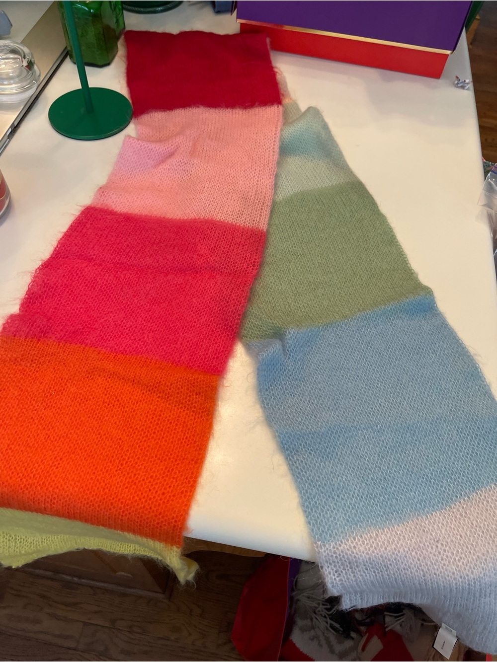 Gap Colorblock Striped Mohair Blend Women's Scarf - Multicolor